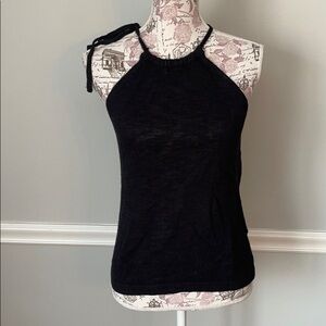 LOFT Black Sweater Tank Top Small Tie